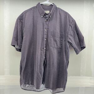 Natural Issue Mens Large Crazy All Over Print Short Sleeve Button Up Shirt Cool